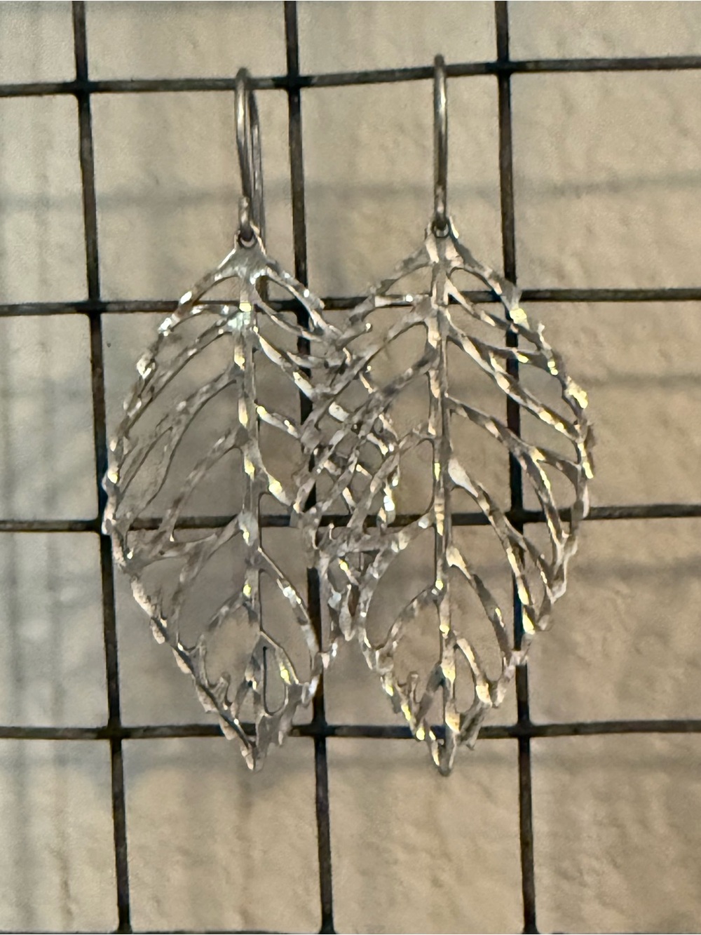 Delicate Silver Leaf Dangle Earrings